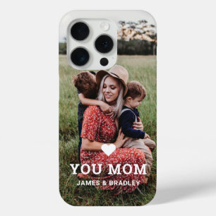 Cute HEART LOVE YOU MOM Mother's Day Photo iPhone 15 Pro Case