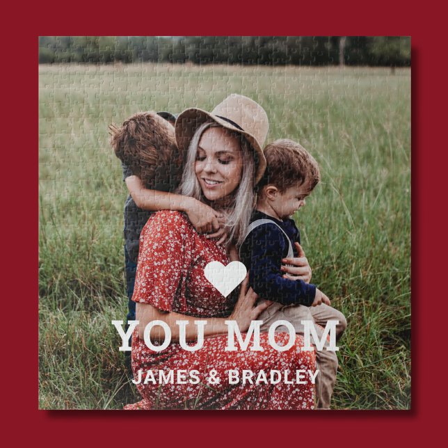 Cute HEART LOVE YOU MOM Mother's Day Photo Jigsaw Puzzle (Creator Uploaded)