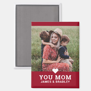 Cute Heart Love You Mom Mother's Day Photo Magnet