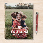 Cute HEART LOVE YOU MOM Mother's Day Photo Planner<br><div class="desc">Cute Heart Love You Mum Mother's Day Photo Planner features your favourite photo with the text "(love heart) you Mum" in modern white script with your names below. Personalise by editing the text in the text box provided and adding your own picture. Designed by ©Evco Studio www.zazzle.com/store/evcostudio</div>