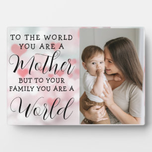Cute HEART LOVE YOU MOM Mother's Day Photo Plaque