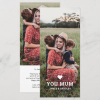 Cute HEART LOVE YOU MUM Mother's Day Photo
