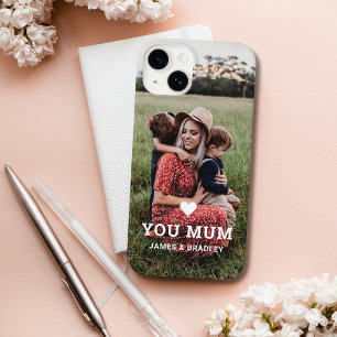 Cute HEART LOVE YOU MUM Mother's Day Photo Case-Mate iPhone 14 Case