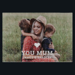 Cute HEART LOVE YOU MUM Mother's Day Photo Cutting Board<br><div class="desc">Cute Heart Love You Mum Mother's Day Photo Cutting Boards features your favourite photo with the text "(love heart) you Mum" in modern white script with your names below. Personalise by editing the text in the text box provided and adding your own picture. Perfect for Christmas, birthday and Mother's Day...</div>