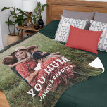 Cute HEART LOVE YOU MUM Mother's Day Photo Fleece Blanket<br><div class="desc">Cute Heart Love You Mum Mother's Day Photo Fleece Blanket features your favourite photo with the text "(love heart) you Mum" in modern white script with your names below. Personalise by editing the text in the text box provided and adding your own picture. Perfect for Christmas, birthday and Mother's Day...</div>