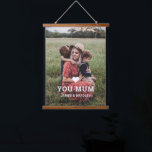 Cute HEART LOVE YOU MUM Mother's Day Photo Hanging Tapestry<br><div class="desc">Cute Heart Love You Mum Mother's Day Photo Hanging Tapestry features your favourite photo with the text "(love heart) you Mum" in modern white script with your names below. Personalise by editing the text in the text box provided and adding your own picture. Perfect for Christmas, birthday and Mother's Day...</div>