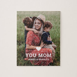 Cute Heart Love You Mum Mother's Day Photo Jigsaw Puzzle