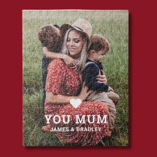 Cute Heart Love You Mum Mother's Day Photo Jigsaw Puzzle
