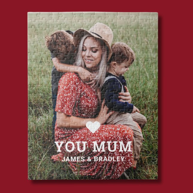 Cute Heart Love You Mum Mother's Day Photo Jigsaw Puzzle (Creator Uploaded)