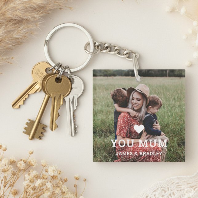 Cute HEART LOVE YOU MUM Mother's Day Photo Key Ring (Creator Uploaded)