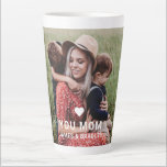 Cute Heart Love You Mum Mother's Day Photo Latte Mug<br><div class="desc">Cute Heart Love You Mum Mother's Day Photo Latte Mug features your favourite photo with the text "love you mum" in modern white script with a heart and your names below. Perfect gift for mum for Mother's Day,  Birthday,  Christmas,  holidays and more. Designed by ©2022 Evco Studio www.zazzle.com/store/evcostudio</div>