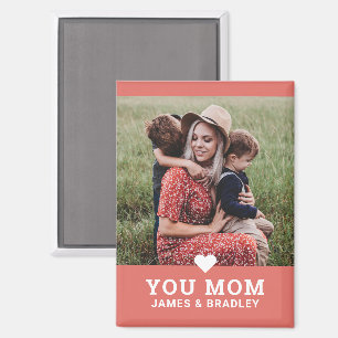 Cute Heart Love You Mum Mother's Day Photo Magnet