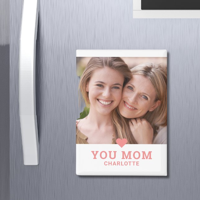 Cute Heart Love You Mum Mother's Day Photo Magnet (Creator Uploaded)