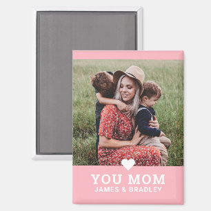Cute Heart Love You Mum Mother's Day Photo Magnet