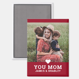 Cute Heart Love You Mum Mother's Day Photo Magnet