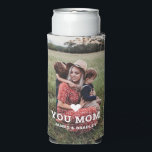 Cute Heart Love You Mum Mother's Day Photo Seltzer Can Cooler<br><div class="desc">Cute Heart Love You Mum Mother's Day Photo Can Cooler features your favourite photo with the text "(love heart) you Mum" in modern white script with your names below. Personalise by editing the text in the text box provided and adding your own picture. Makes the perfect personalised gift for mum...</div>