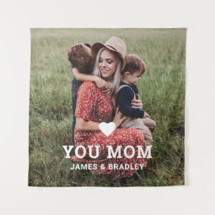Cute Heart Love You Mum Mother's Day Photo Tapestry