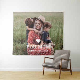 Cute Heart Love You Mum Mother's Day Photo Tapestry