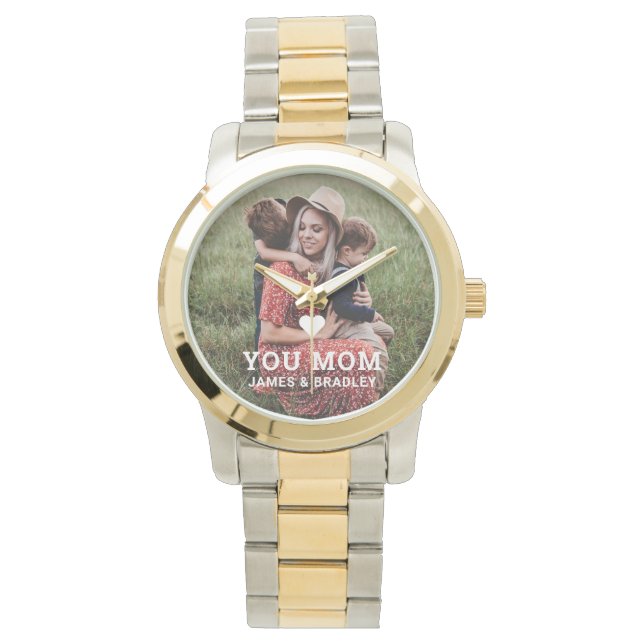 Cute Heart Love You Mum Mother's Day Photo Watch (Front)