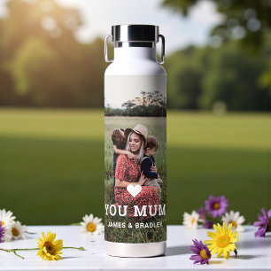 Cute Heart Love You Mum Mother's Day Photo Water Bottle