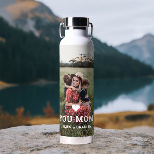 Cute Heart Love You Mum Mother's Day Photo Water Bottle