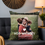 Cute HEART LOVE YOU MUMMY Mother's Day Photo Cushion<br><div class="desc">Cute Heart Love You Mummy Mother's Day Photo Throw Pillow features your favourite photo with the text "(love heart) you Mummy" in modern white script with your names below. Personalise by editing the text in the text box provided and adding your own picture. Designed by ©2022 Evco Studio www.zazzle.com/store/evcostudio</div>
