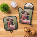 Cute HEART LOVE YOU MUMMY Photo Mother's Day Oven Mitt & Pot Holder Set<br><div class="desc">Cute HEART LOVE YOU MUMMY Photo Names Mother's Day Oven Mitts and Pot Holder Set features your favourite photo with the text "(love heart) you Mummy" in modern white script with your names below. Personalise by editing the text in the text box provided and adding your own picture. Perfect for...</div>