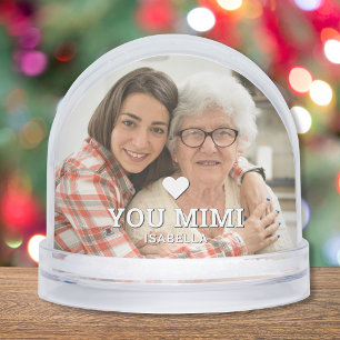 Cute HEART LOVE YOU NANA Mother's Day Photo Snowglobe