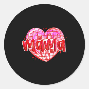 Cute Heart Mama Valentines Day Mom Wife Classic Round Sticker