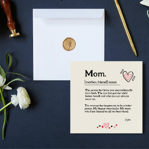 Cute Heart Mum Dictionary Mother's Day Thank You Card