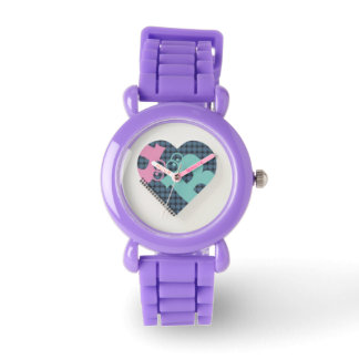 Cute Heart Notebook Blue Red Glitter MODERN eWatch Watch