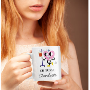 Cute Heart Nurse Emergency Room Nurse Gift Coffee Mug