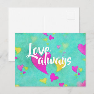 Cute Heart Pattern Love Always Valentine Postcard