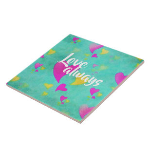 Cute Heart Pattern Love Always Valentine Tile