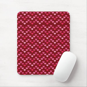 Cute Heart Pattern – Pink Girly Aesthetic Design Mouse Pad