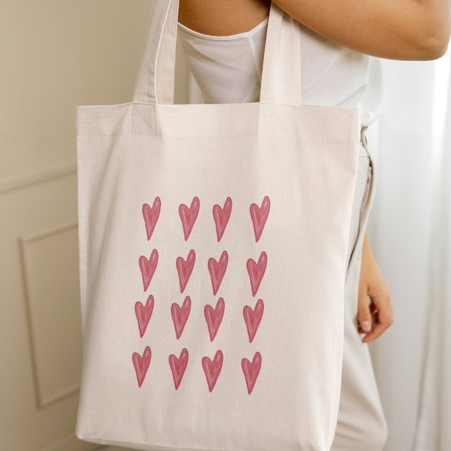 Cute Heart Pattern Red Pink Valentine Tote Bag (Cute Heart Pattern Red Pink Valentine Tote Bag
)