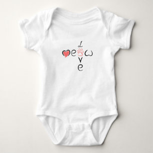 Cute Heart Paw Print Design for Pet Lovers Baby Bodysuit