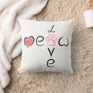 Cute Heart Paw Print Design for Pet Lovers Cushion