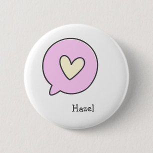 Cute Heart - Personalised Kids Name Button