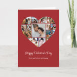 Cute Heart Photo Collage Red Love Valentine's Day Card<br><div class="desc">Celebrate the special moments with your loved one with this Heart Shape Photo Collage design. This customisable picture collage design is perfect for creating a personalised and heartfelt gift featuring cherished moments, creating a visual journey of the precious memories you've shared. Great for birthday, wedding anniversary, Valentine's Day or any...</div>