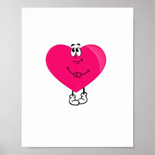 Cute heart, pink heart poster
