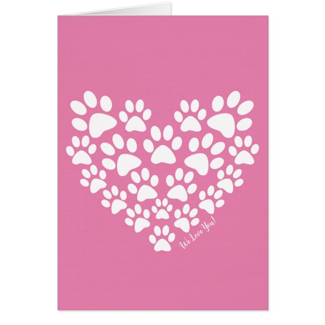 Cute Heart Pink Paw Print (Front)