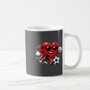 Cute Heart Playing Soccer Valentines Day Soccer Bo Coffee Mug