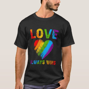 Cute Heart Rainbow Love Win Pride Lgbt Month T-Shirt