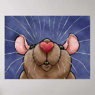 Cute Heart Rat Poster