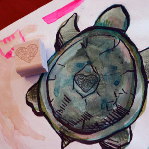 Cute Heart Rubber Stamp