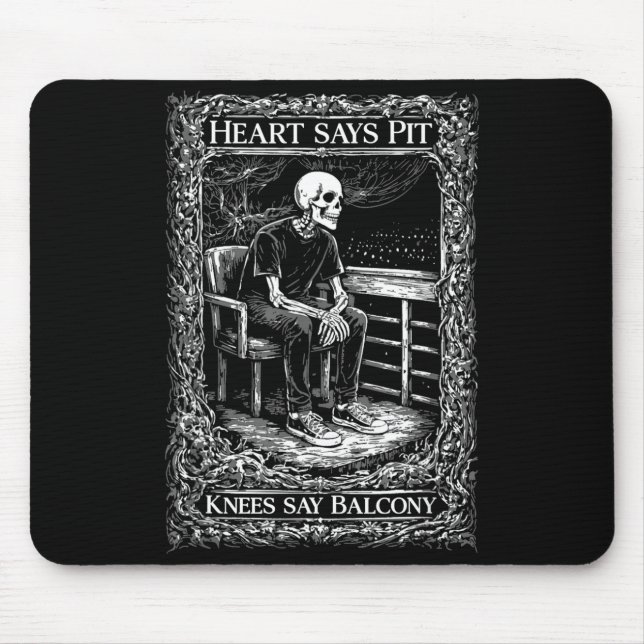 Cute Heart Says Pit Knees Say Mouse Pad (Front)