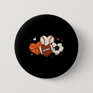 Cute Heart Sell Sketll Footll Soccer Fan Valentine 6 Cm Round Badge