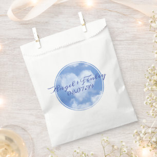 Cute Heart Shaped Cloud & Blue Sky Elegant Wedding Favour Bags