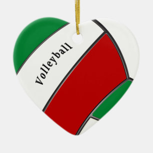 Cute Heart Shaped Volleyball Christmas Ornament